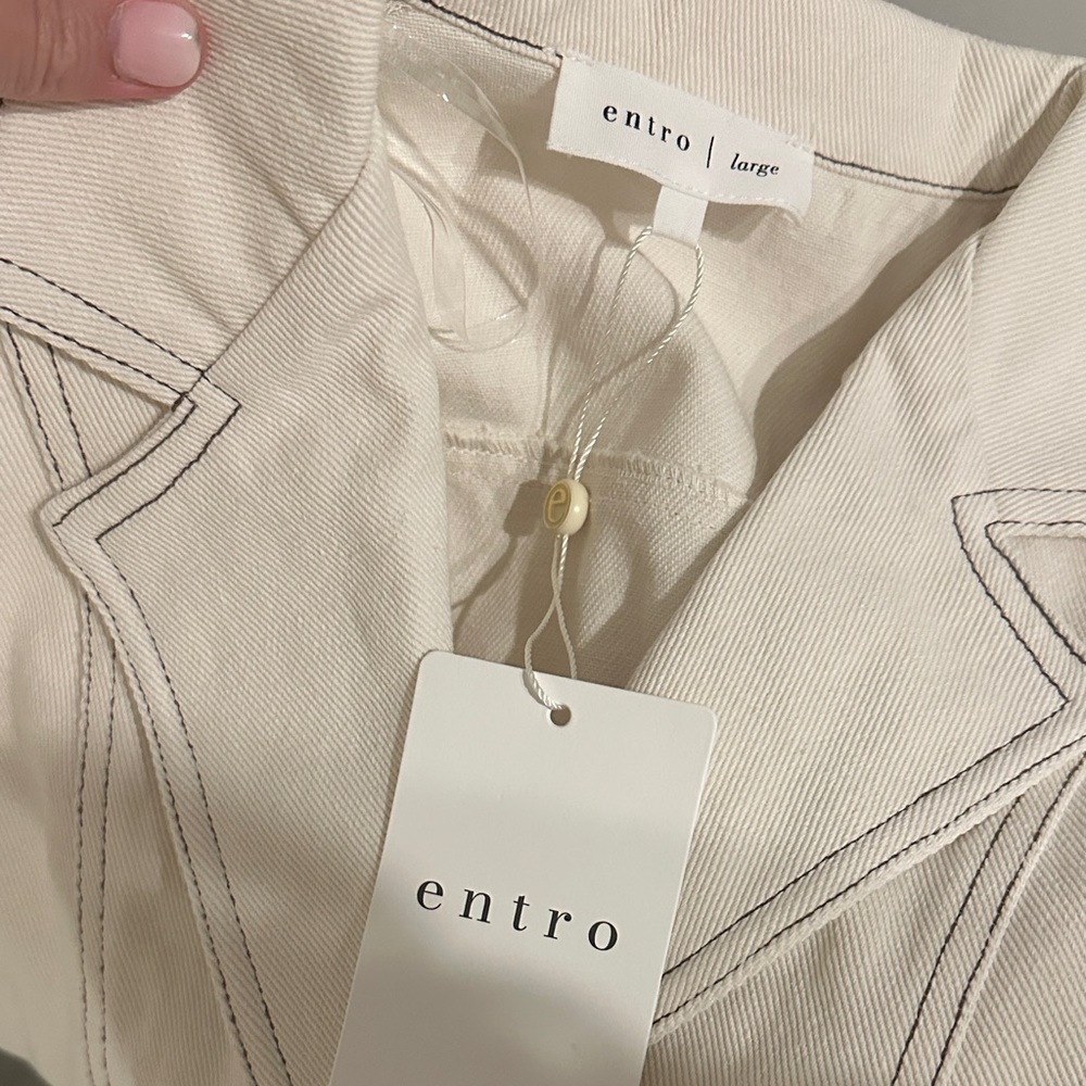 Entro off white mini dress with Stitching